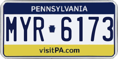 PA license plate MYR6173