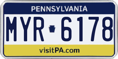 PA license plate MYR6178