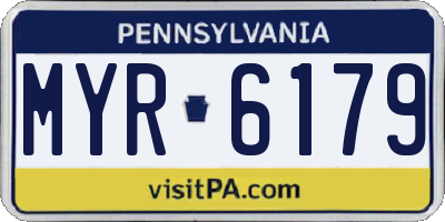 PA license plate MYR6179