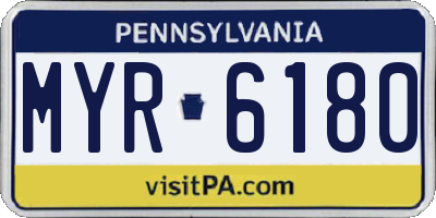PA license plate MYR6180