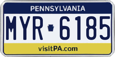 PA license plate MYR6185