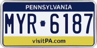 PA license plate MYR6187