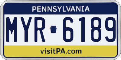 PA license plate MYR6189