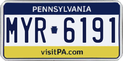PA license plate MYR6191