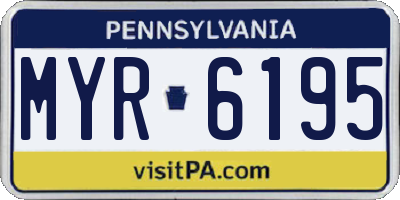 PA license plate MYR6195