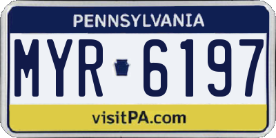PA license plate MYR6197