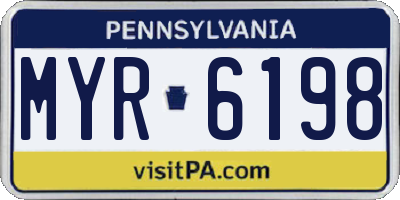 PA license plate MYR6198