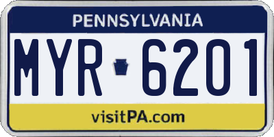 PA license plate MYR6201