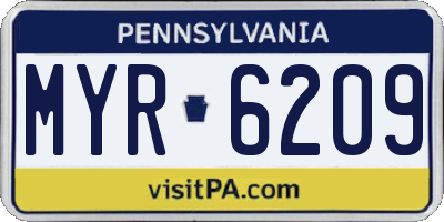 PA license plate MYR6209