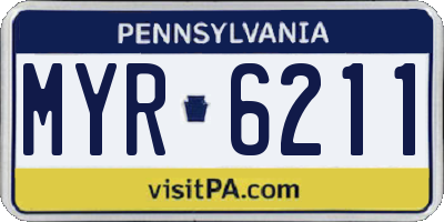 PA license plate MYR6211