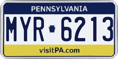 PA license plate MYR6213