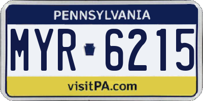PA license plate MYR6215