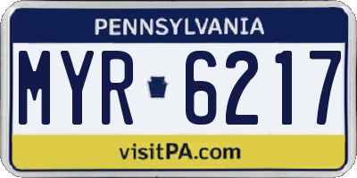 PA license plate MYR6217