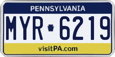 PA license plate MYR6219