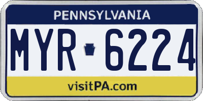 PA license plate MYR6224