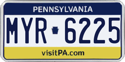 PA license plate MYR6225