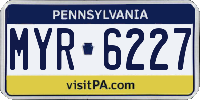 PA license plate MYR6227
