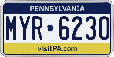 PA license plate MYR6230