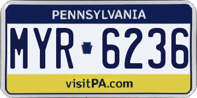 PA license plate MYR6236