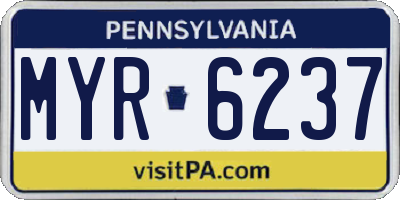 PA license plate MYR6237