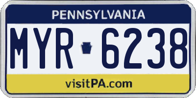 PA license plate MYR6238