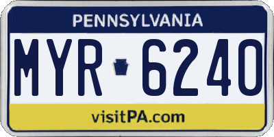 PA license plate MYR6240