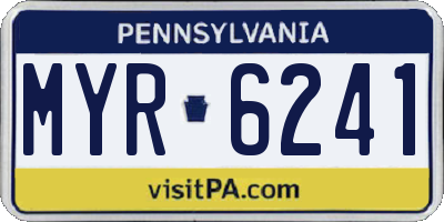 PA license plate MYR6241