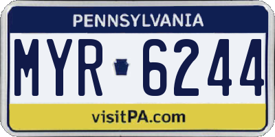 PA license plate MYR6244