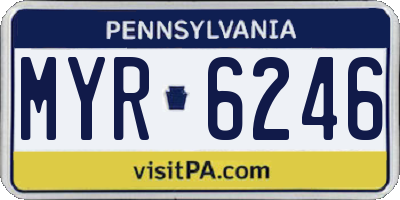 PA license plate MYR6246