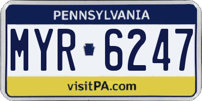 PA license plate MYR6247
