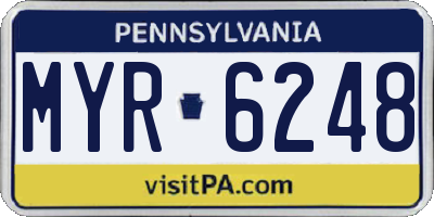 PA license plate MYR6248