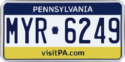 PA license plate MYR6249
