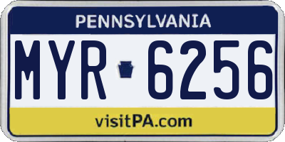 PA license plate MYR6256