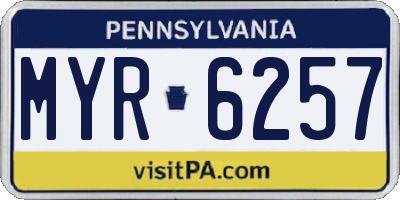 PA license plate MYR6257