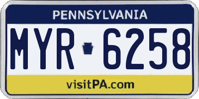 PA license plate MYR6258