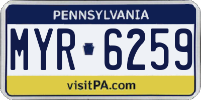 PA license plate MYR6259
