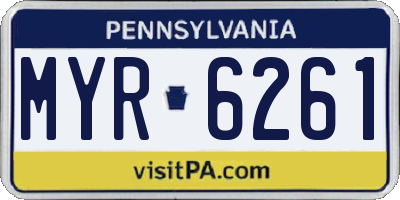 PA license plate MYR6261