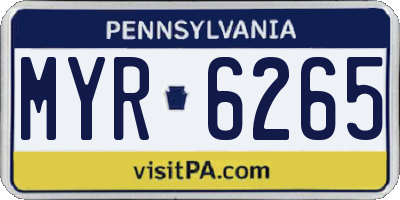 PA license plate MYR6265