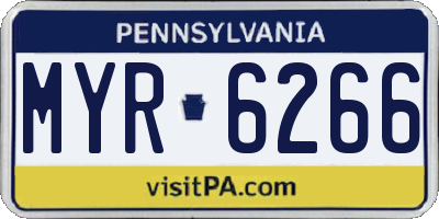 PA license plate MYR6266