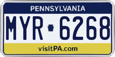 PA license plate MYR6268