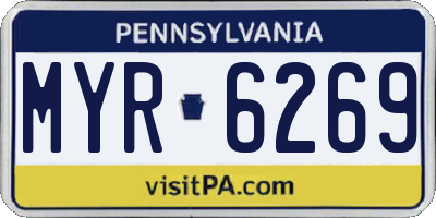 PA license plate MYR6269