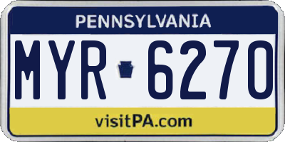 PA license plate MYR6270