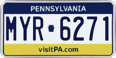 PA license plate MYR6271