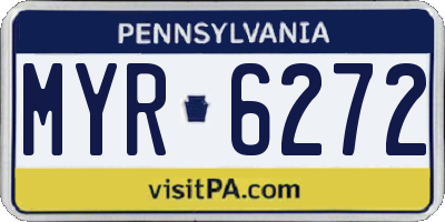PA license plate MYR6272