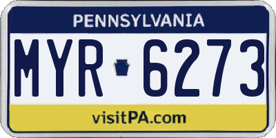 PA license plate MYR6273