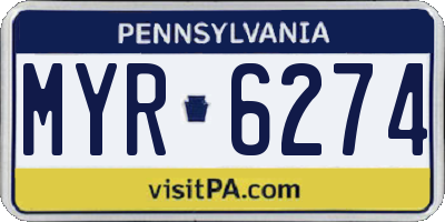 PA license plate MYR6274