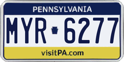 PA license plate MYR6277
