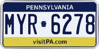 PA license plate MYR6278