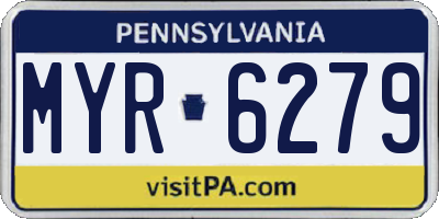 PA license plate MYR6279