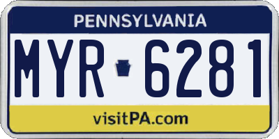PA license plate MYR6281